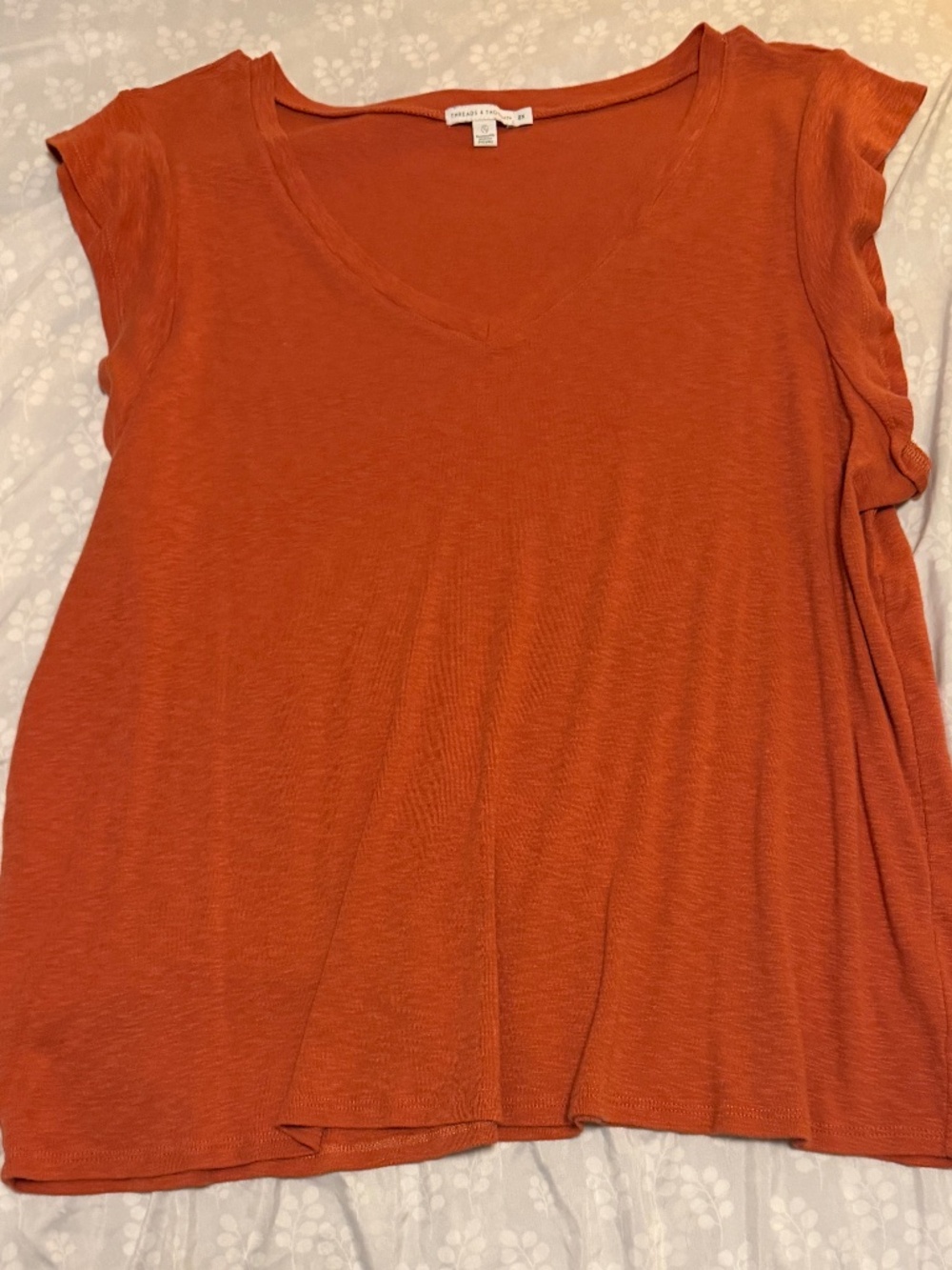 Threads 4 Thought Rust V-Neck Tee 2X